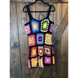 GRANNY SQUARES CROCHET KNIT ROMPER
